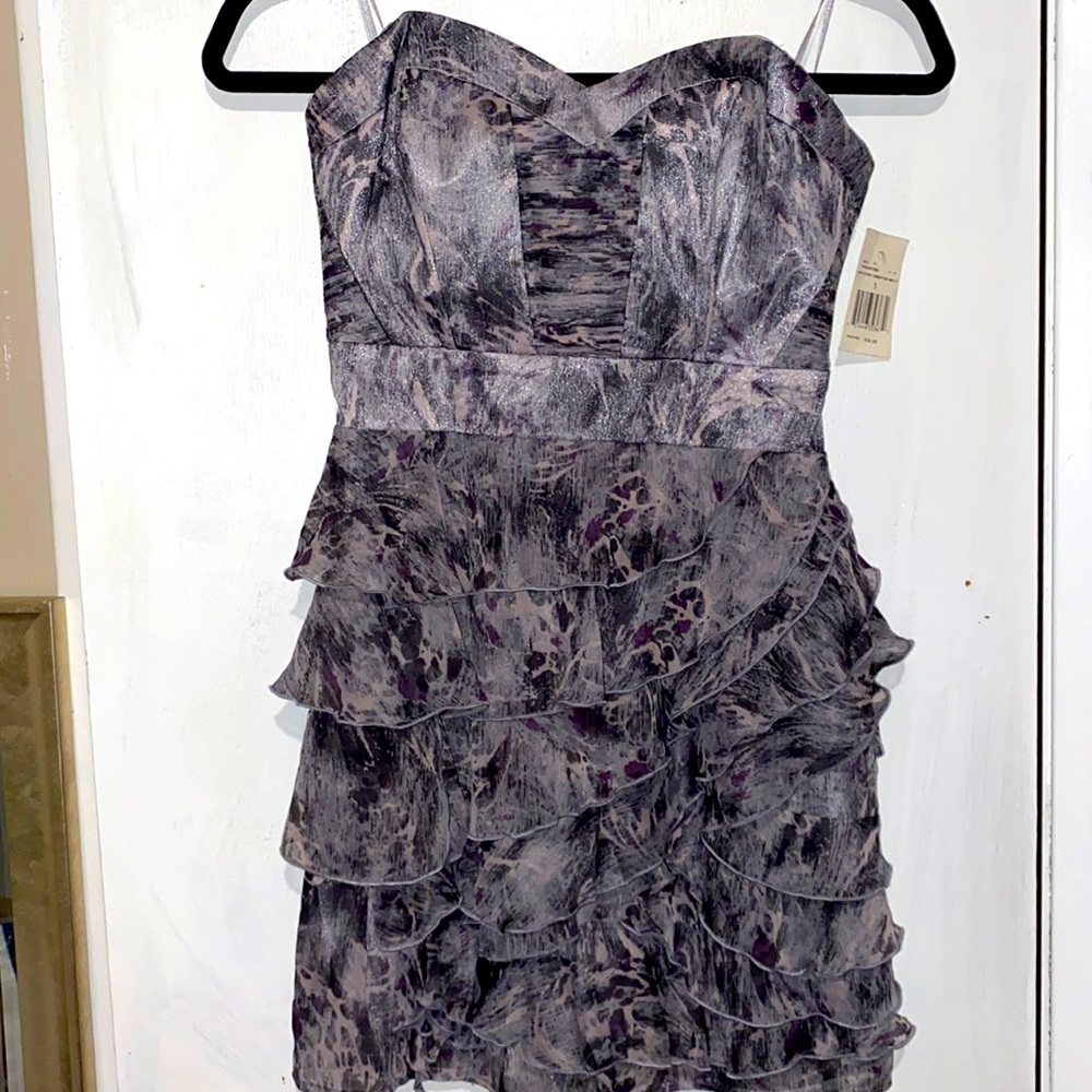 Guess Strapless Ruffled Mini Dress